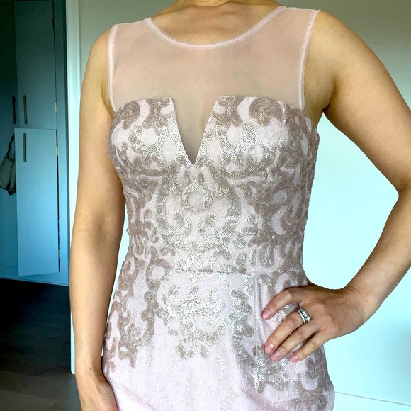 💕BCBG MAXAZRIA size 2 Cocktail Dress Dust Pink - Picture 10 of 11